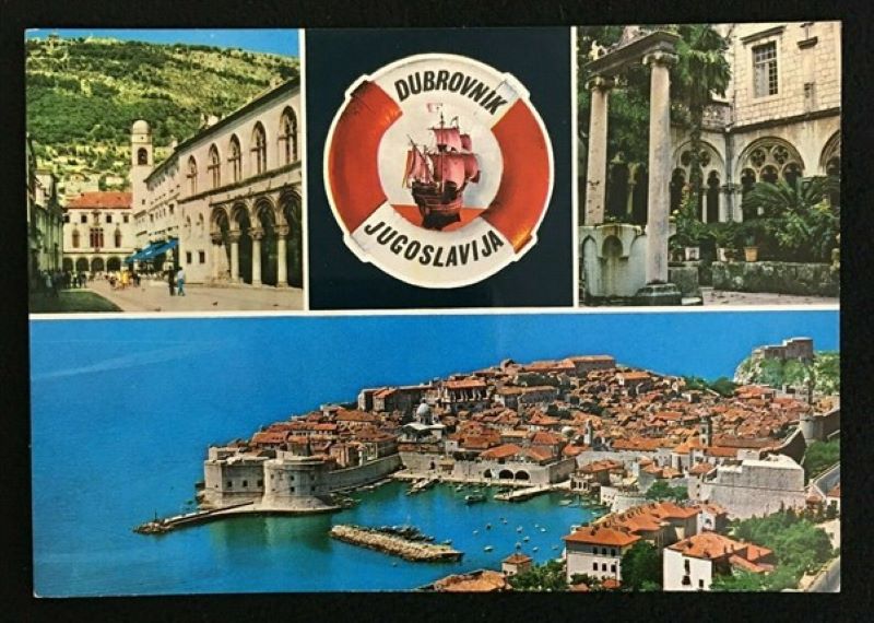 Jugosłowiańska pocztówka z Dubrownika 