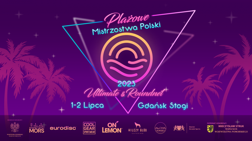 Plażowe Mistrzostwa Polski Ultimate Frisbee & Roundnet 2023 baner
