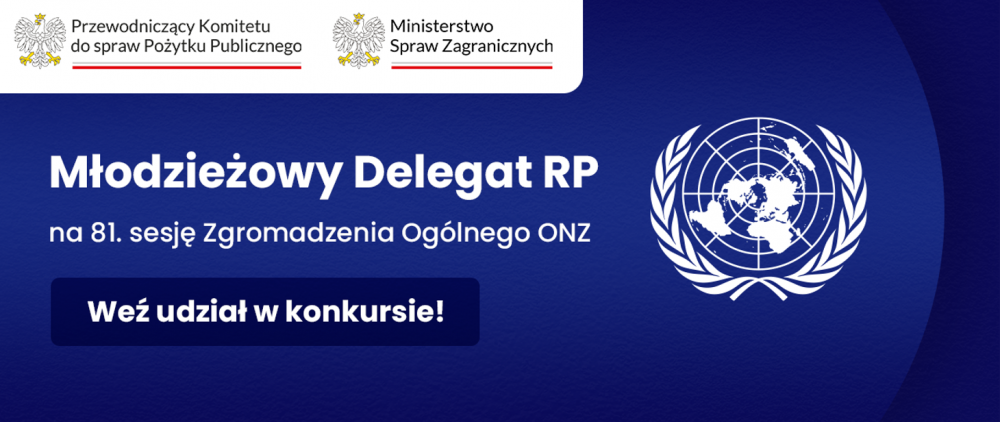 Nabór na&nbsp;Młodzieżowego Delegata w&nbsp;ONZ baner