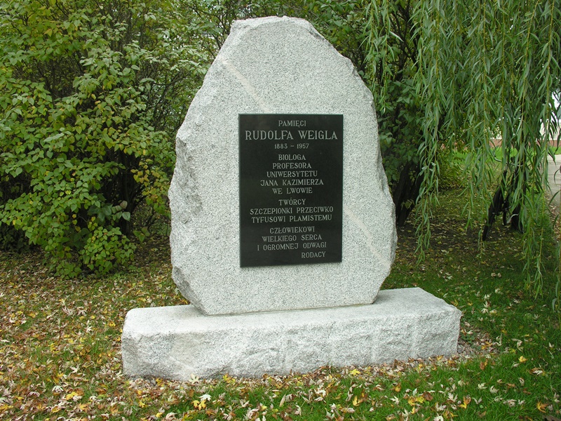 Pomnik Rudolfa Weigla we Wrocławiu, ul. Weigla 12 Fot. Bonio/Wikipedia