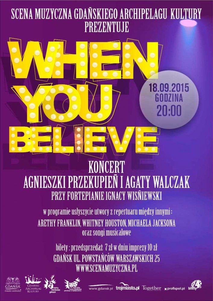 Plakat musicalu „When You Believe”