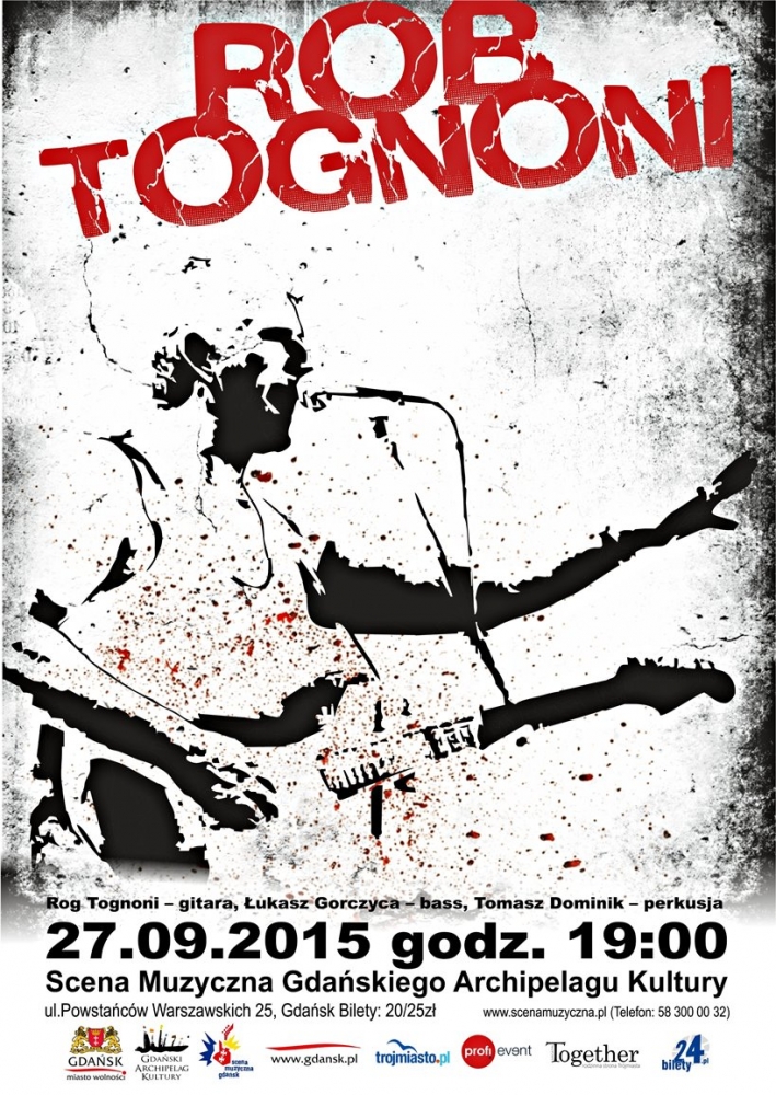 Plakat koncertu Roba Tognoni