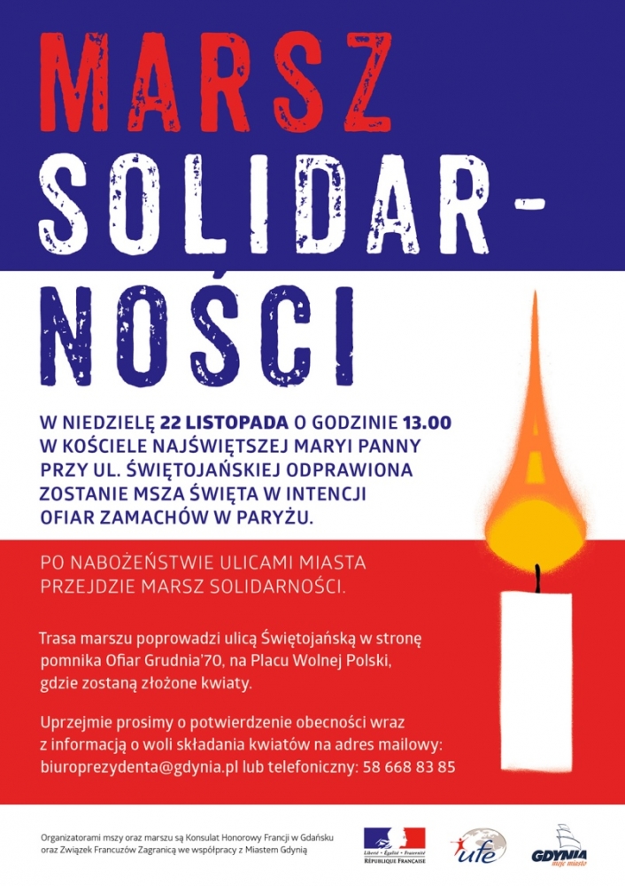 Plakat Marszu Solidarności z Francją