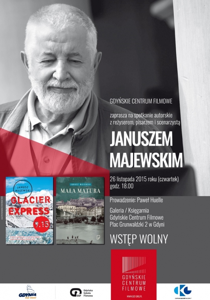 Plakat spotkania z Januszem Majewskim