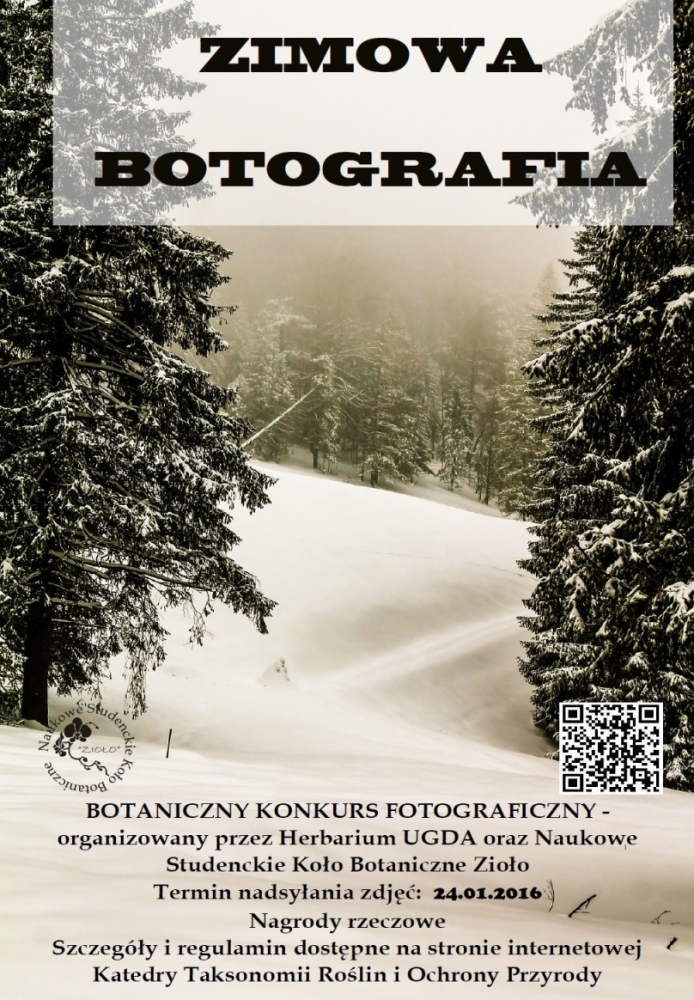 Plakat konkursu Zimowa Botografia