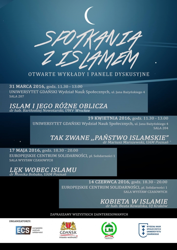 Plakat wykładów Spotkanie z Islamem