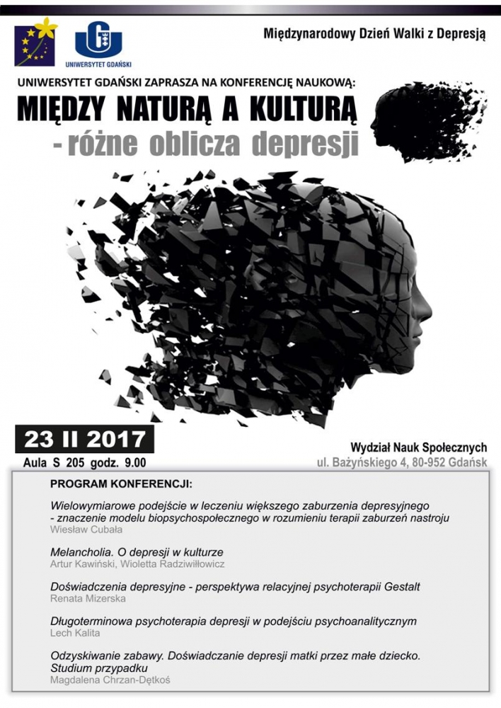 Plakat Konferencji "Między naturą a kulturą- różne oblicza depresji"