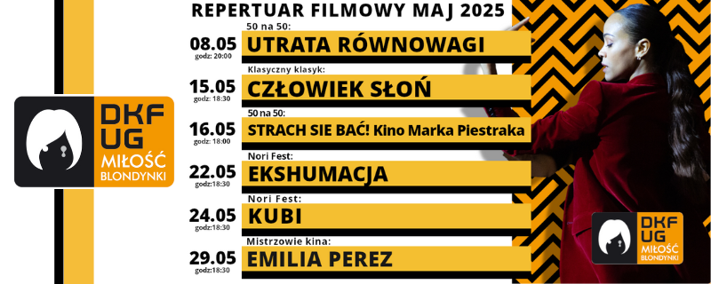 Sprawdź repertuar filmowy DKF UG na maj 2025