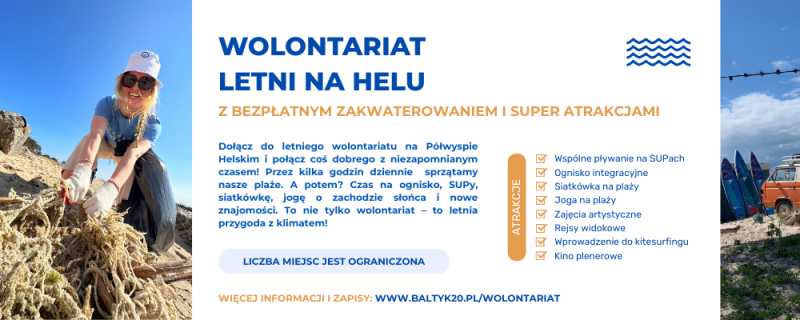 Wakacje na Helu w zamian za sprzątanie plaży