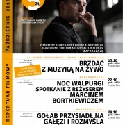 Plakat zapowiadajacy pokazy DKF Miłość Blondynki