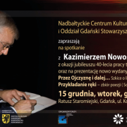 Zaproszenie na spotkanie z Kazimierzem Nowosielskim