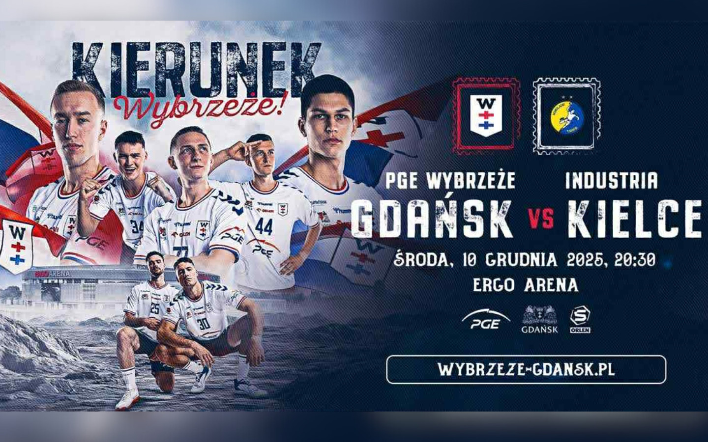 Plakat meczu PGE Wybrzeże Gdańsk vs Industria Kielce
