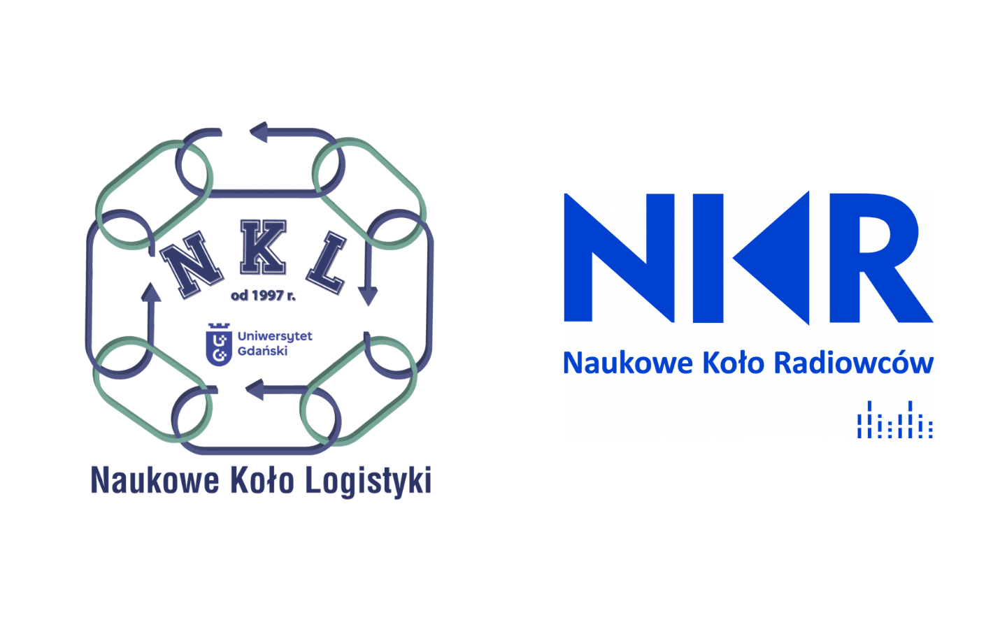Logo Naukowego Koła Logistyki oraz Naukowego Koła Radiowców